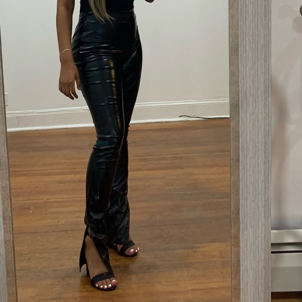 Black leather pants